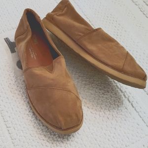 TOMS TAN  SUEDE LOOK FABRIC FLAT